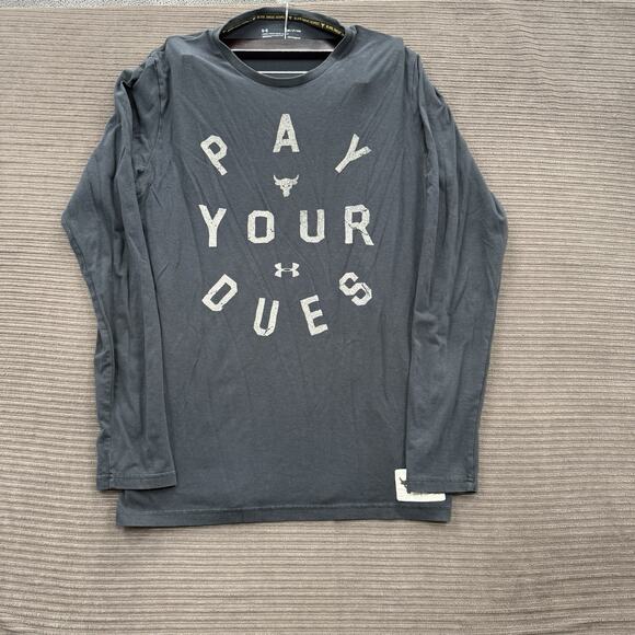 Under Armour Project Rock T-Shirt Men Small Black Gym Workout Training Lifting. - Picture 1 of 9